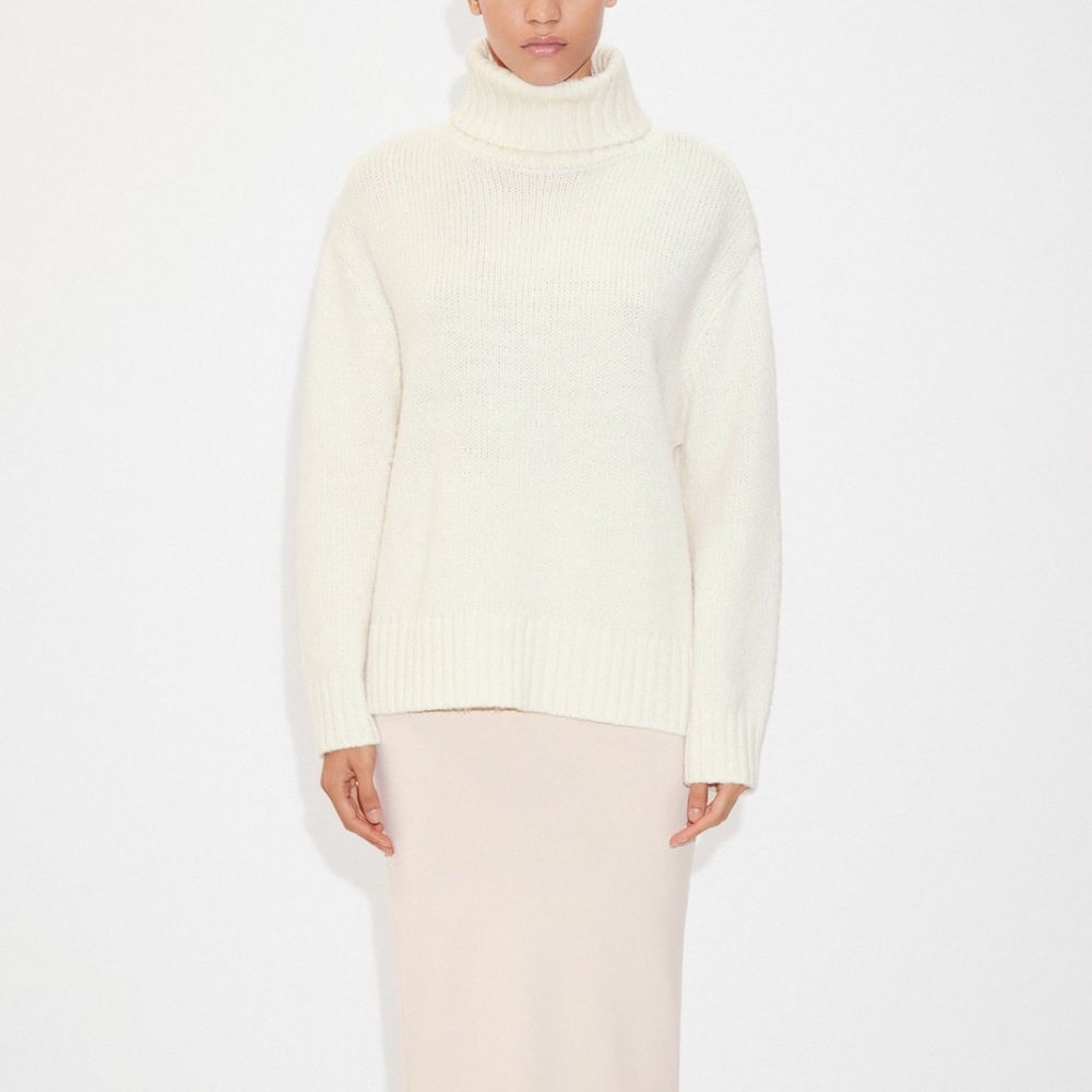 Mango Cream Turtleneck Sweater
